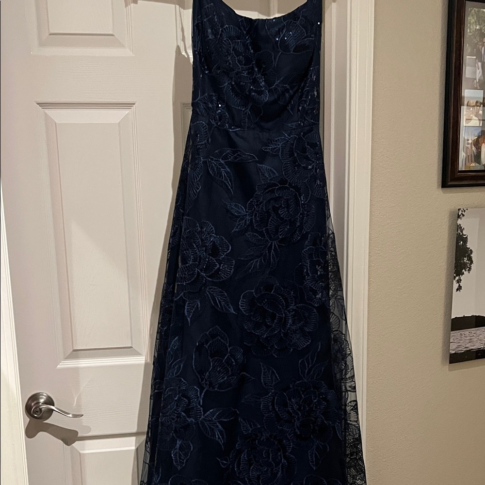 Windsor Strapless Navy Floral Dress